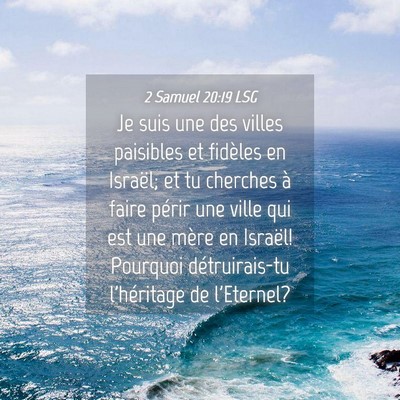 Picture 04 - 2 Samuel 20:19 LSG - Je suis une des villes paisibles et fidèles en - Bible Verse Picture