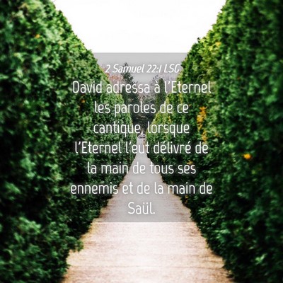 Picture 04 - 2 Samuel 22:1 LSG - David adressa à l'Eternel les paroles de ce - Bible Verse Picture