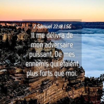 Picture 04 - 2 Samuel 22:18 LSG - Il me délivra de mon adversaire puissant, De mes - Bible Verse Picture