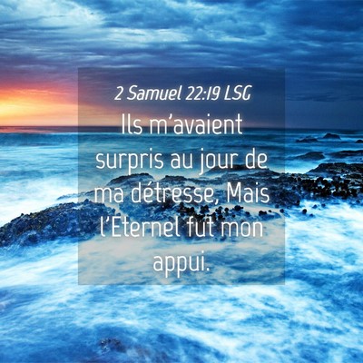 Picture 04 - 2 Samuel 22:19 LSG - Ils m'avaient surpris au jour de ma détresse, - Bible Verse Picture