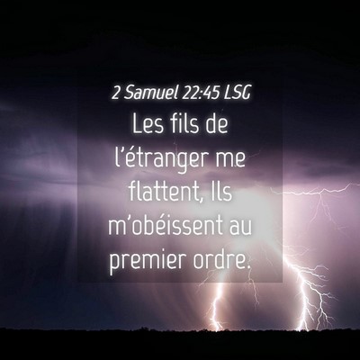 Picture 04 - 2 Samuel 22:45 LSG - Les fils de l'étranger me flattent, Ils - Bible Verse Picture