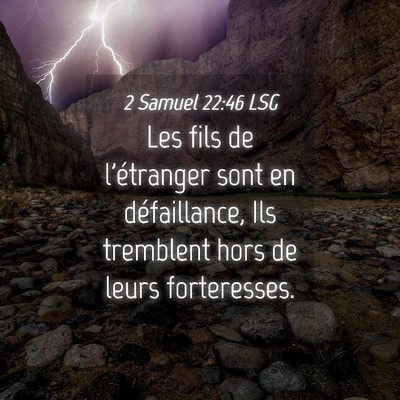 Picture 04 - 2 Samuel 22:46 LSG - Les fils de l'étranger sont en défaillance, Ils - Bible Verse Picture