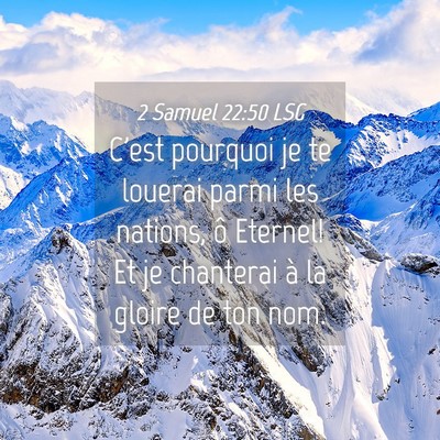 Picture 04 - 2 Samuel 22:50 LSG - C'est pourquoi je te louerai parmi les nations, - Bible Verse Picture