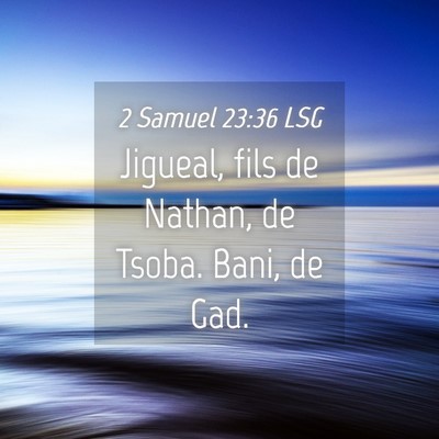 Picture 04 - 2 Samuel 23:36 LSG - Jigueal, fils de Nathan, de Tsoba. Bani, de - Bible Verse Picture