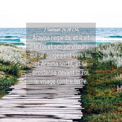 Picture 04 - 2 Samuel 24:20 LSG - Aravna regarda, et il vit le roi et ses - Bible Verse Picture