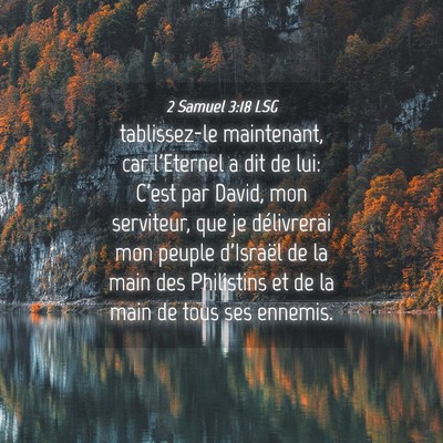 Picture 04 - 2 Samuel 3:18 LSG - tablissez-le maintenant, car l'Eternel a dit de - Bible Verse Picture
