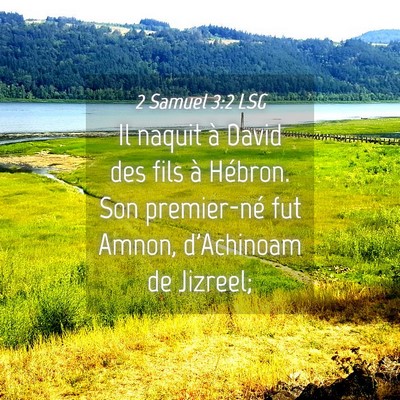 Picture 04 - 2 Samuel 3:2 LSG - Il naquit à David des fils à Hébron. Son - Bible Verse Picture
