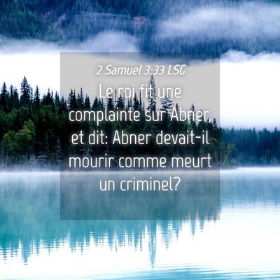 Picture 04 - 2 Samuel 3:33 LSG - Le roi fit une complainte sur Abner, et dit: - Bible Verse Picture