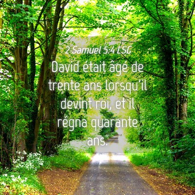 Picture 04 - 2 Samuel 5:4 LSG - David était âgé de trente ans lorsqu'il devint - Bible Verse Picture