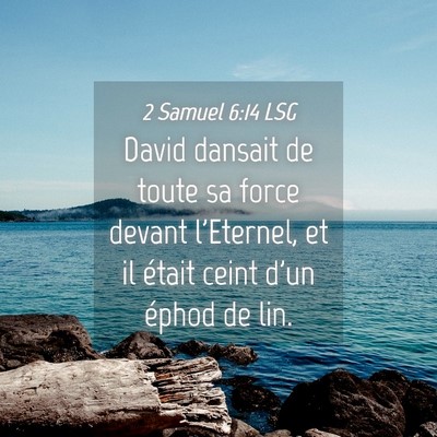 Picture 04 - 2 Samuel 6:14 LSG - David dansait de toute sa force devant l'Eternel, - Bible Verse Picture
