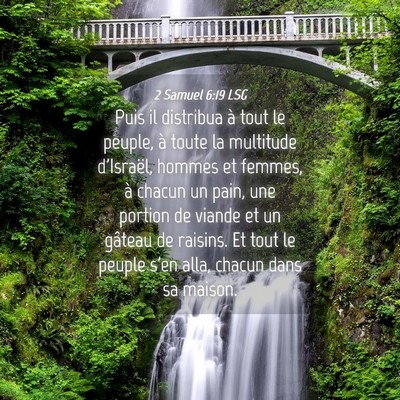 Picture 04 - 2 Samuel 6:19 LSG - Puis il distribua à tout le peuple, à toute la - Bible Verse Picture