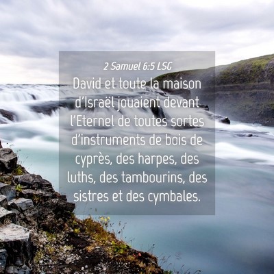 Picture 04 - 2 Samuel 6:5 LSG - David et toute la maison d'Israël jouaient - Bible Verse Picture