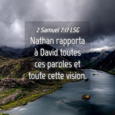 Picture 04 - 2 Samuel 7:17 LSG - Nathan rapporta à David toutes ces paroles et - Bible Verse Picture