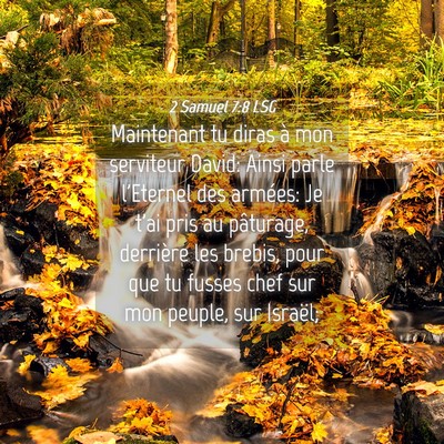 Picture 04 - 2 Samuel 7:8 LSG - Maintenant tu diras à mon serviteur David: Ainsi - Bible Verse Picture