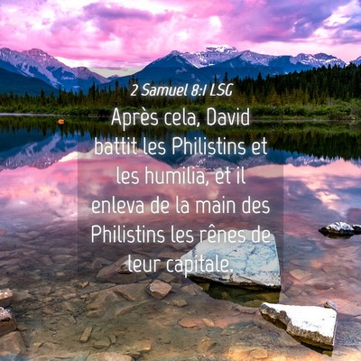 Picture 04 - 2 Samuel 8:1 LSG - Après cela, David battit les Philistins et les - Bible Verse Picture