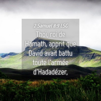Picture 04 - 2 Samuel 8:9 LSG - Thoï, roi de Hamath, apprit que David avait - Bible Verse Picture