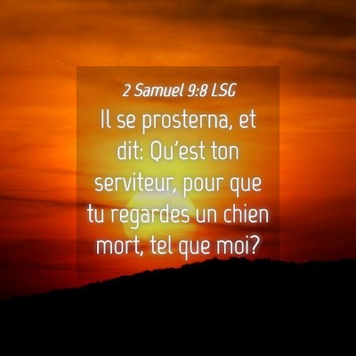 Picture 04 - 2 Samuel 9:8 LSG - Il se prosterna, et dit: Qu'est ton serviteur, - Bible Verse Picture