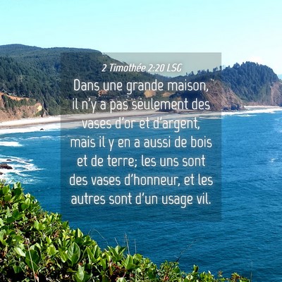 Picture 04 - 2 Timothée 2:20 LSG - Dans une grande maison, il n'y a pas seulement - Bible Verse Picture