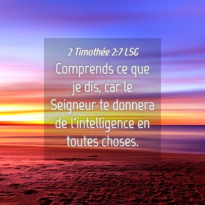 Picture 04 - 2 Timothée 2:7 LSG - Comprends ce que je dis, car le Seigneur te - Bible Verse Picture