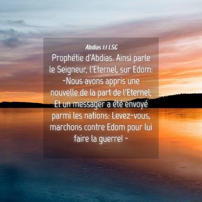 Picture 04 - Abdias 1:1 LSG - Prophétie d'Abdias. Ainsi parle le Seigneur, - Bible Verse Picture