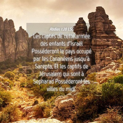 Picture 04 - Abdias 1:20 LSG - Les captifs de cette armée des enfants d'Israël - Bible Verse Picture