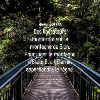 Picture 04 - Abdias 1:21 LSG - Des libérateurs monteront sur la montagne de - Bible Verse Picture