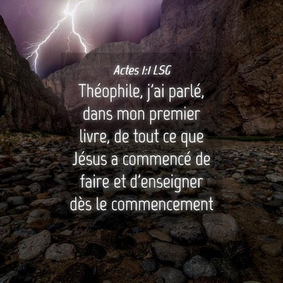 Picture 04 - Actes 1:1 LSG - Théophile, j'ai parlé, dans mon premier livre, - Bible Verse Picture