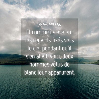 Picture 04 - Actes 1:10 LSG - Et comme ils avaient les regards fixés vers le - Bible Verse Picture