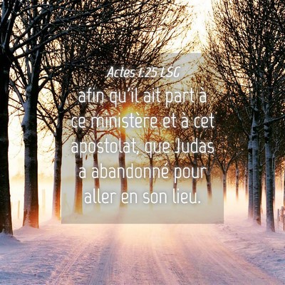 Picture 04 - Actes 1:25 LSG - afin qu'il ait part à ce ministère et à cet - Bible Verse Picture