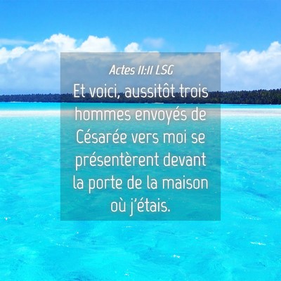 Picture 04 - Actes 11:11 LSG - Et voici, aussitôt trois hommes envoyés de - Bible Verse Picture