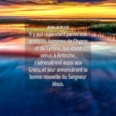 Picture 04 - Actes 11:20 LSG - Il y eut cependant parmi eux quelques hommes de - Bible Verse Picture