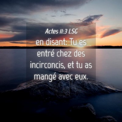 Picture 04 - Actes 11:3 LSG - en disant: Tu es entré chez des incirconcis, et - Bible Verse Picture