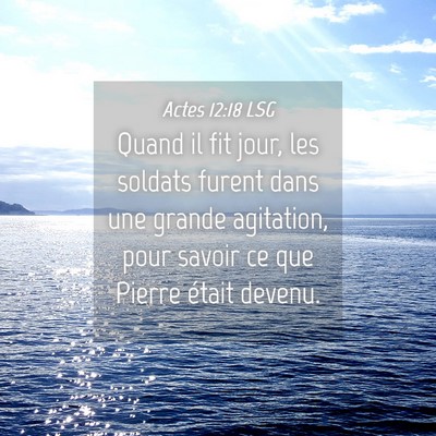 Picture 04 - Actes 12:18 LSG - Quand il fit jour, les soldats furent dans une - Bible Verse Picture