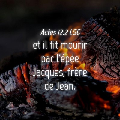 Picture 04 - Actes 12:2 LSG - et il fit mourir par l'épée Jacques, frère de - Bible Verse Picture
