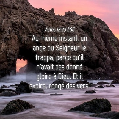 Picture 04 - Actes 12:23 LSG - Au même instant, un ange du Seigneur le frappa, - Bible Verse Picture