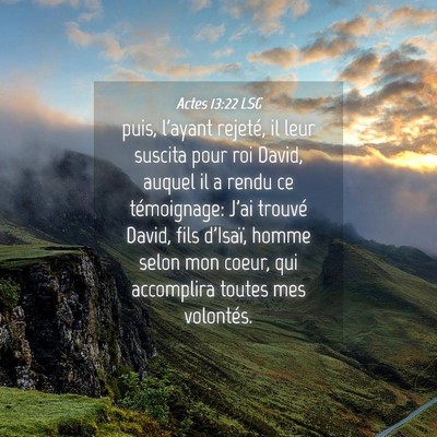 Picture 04 - Actes 13:22 LSG - puis, l'ayant rejeté, il leur suscita pour roi - Bible Verse Picture
