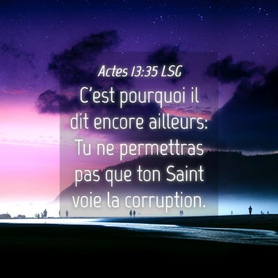 Picture 04 - Actes 13:35 LSG - C'est pourquoi il dit encore ailleurs: Tu ne - Bible Verse Picture