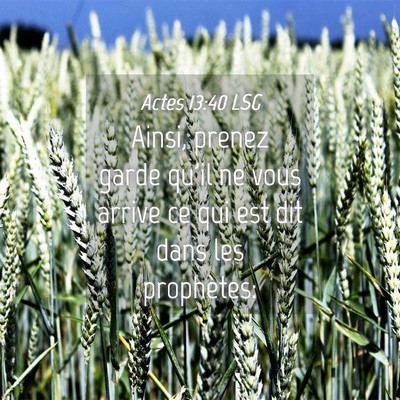 Picture 04 - Actes 13:40 LSG - Ainsi, prenez garde qu'il ne vous arrive ce qui - Bible Verse Picture