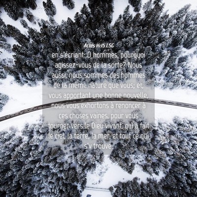 Picture 04 - Actes 14:15 LSG - en s'écriant: O hommes, pourquoi agissez-vous de - Bible Verse Picture