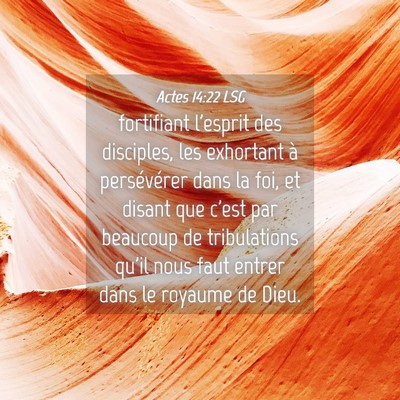 Picture 04 - Actes 14:22 LSG - fortifiant l'esprit des disciples, les exhortant - Bible Verse Picture