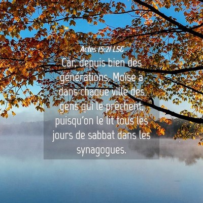 Picture 04 - Actes 15:21 LSG - Car, depuis bien des générations, Moïse a dans - Bible Verse Picture