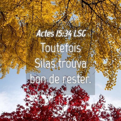 Picture 04 - Actes 15:34 LSG - Toutefois Silas trouva bon de - Bible Verse Picture