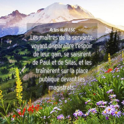 Picture 04 - Actes 16:19 LSG - Les maîtres de la servante, voyant disparaître - Bible Verse Picture