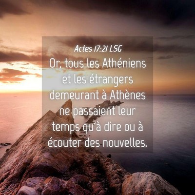 Picture 04 - Actes 17:21 LSG - Or, tous les Athéniens et les étrangers - Bible Verse Picture