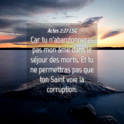 Picture 04 - Actes 2:27 LSG - Car tu n'abandonneras pas mon âme dans le - Bible Verse Picture