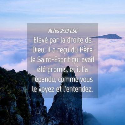 Picture 04 - Actes 2:33 LSG - Elevé par la droite de Dieu, il a reçu du Père - Bible Verse Picture
