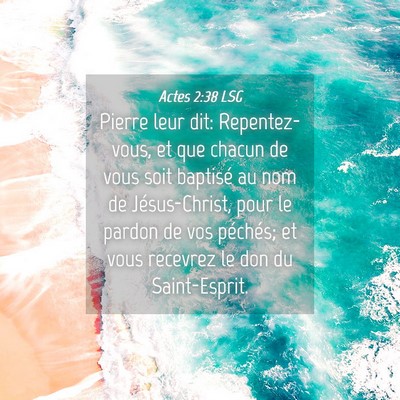 Picture 04 - Actes 2:38 LSG - Pierre leur dit: Repentez-vous, et que chacun de - Bible Verse Picture