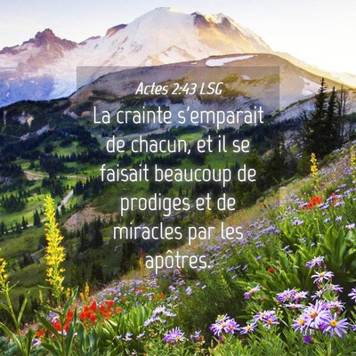 Picture 04 - Actes 2:43 LSG - La crainte s'emparait de chacun, et il se faisait - Bible Verse Picture