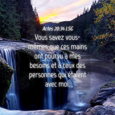 Picture 04 - Actes 20:34 LSG - Vous savez vous-mêmes que ces mains ont pourvu - Bible Verse Picture