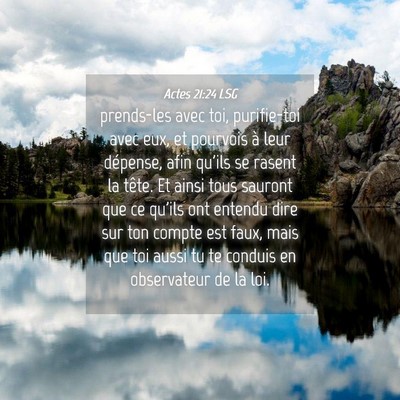 Picture 04 - Actes 21:24 LSG - prends-les avec toi, purifie-toi avec eux, et - Bible Verse Picture